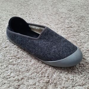 Mahabis Classic Slip-on Slippers dark gray wool rubber sole CL150108 size EU 38